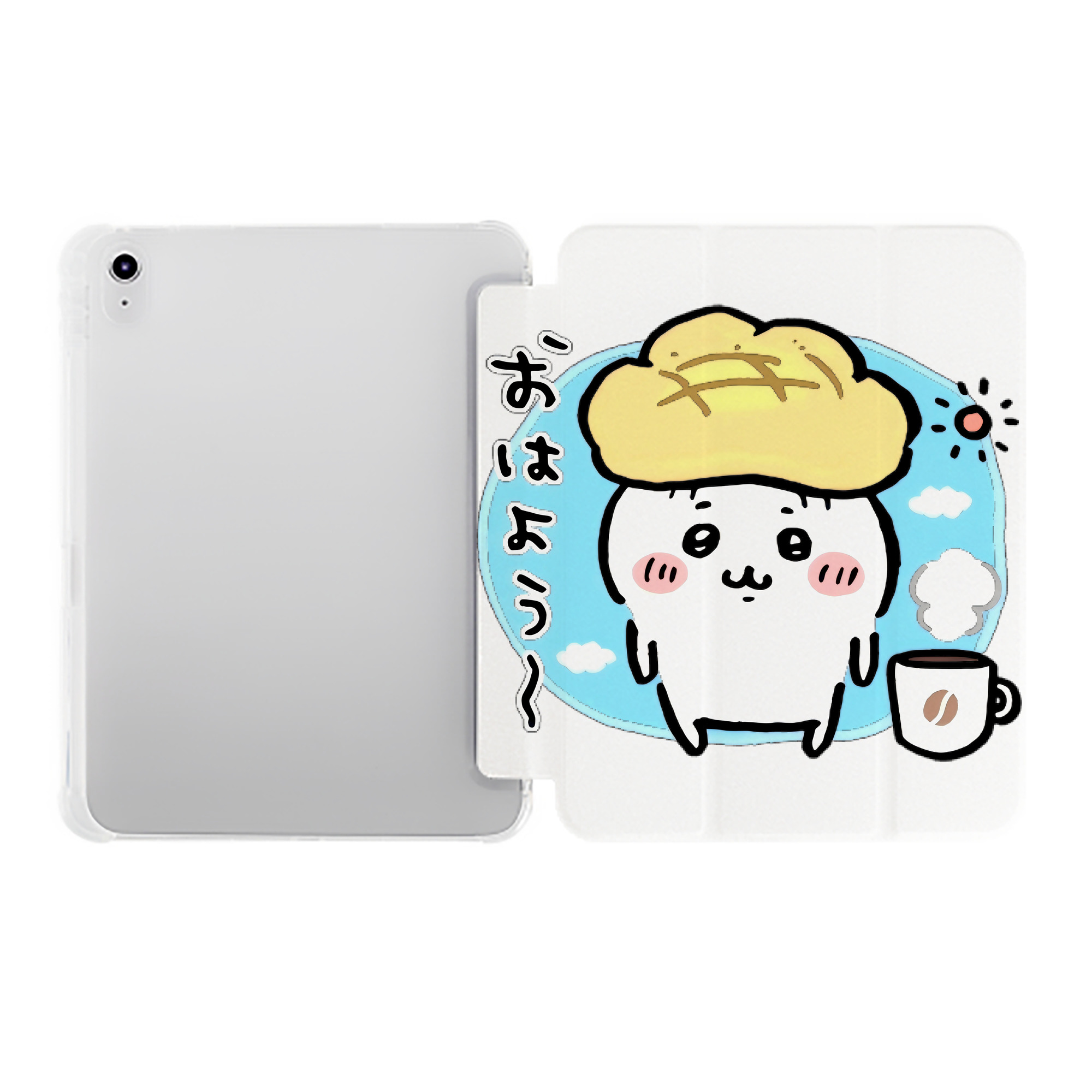 （画像用） ちいかわ ちいかわ Chii-kawa chiikawa IPad ケース ペン収納付き 三つ折りスタンド PUレザー×シリコン 対応機種9.5/10.5/10.9インチ